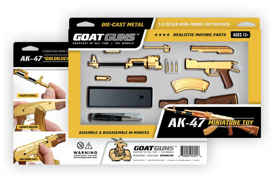 GOAT GUNS AK-47 1:3 Scale Model - Gold